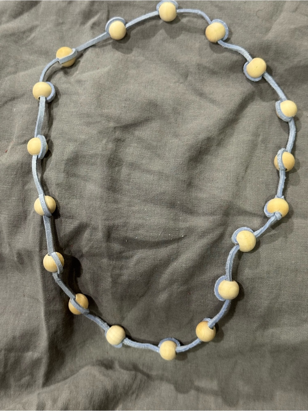 Wood & Suede Beaded Necklace